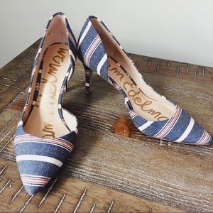 EUC Sam Edelman Hazel Striped Pointed Toe Heels